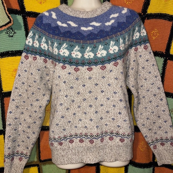 Eddie Bauer Vintage bunny sweater - Picture 1 of 3